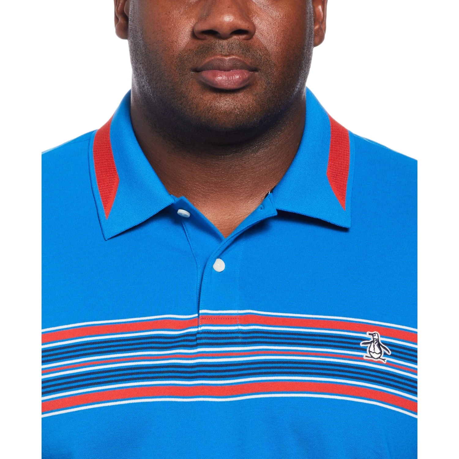 Original Penguin Big And Tall Micro Pique Chest Stripe Polo - Image 3