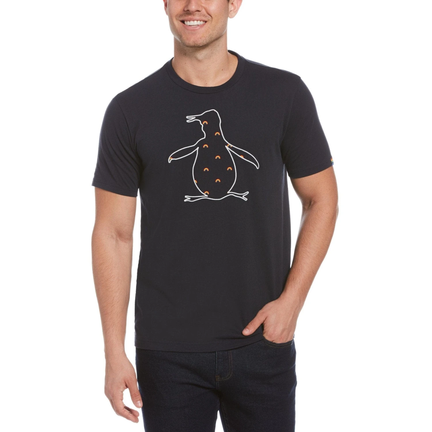 Original Penguin Pride Rainbow Fill Pete Tee - Image 3