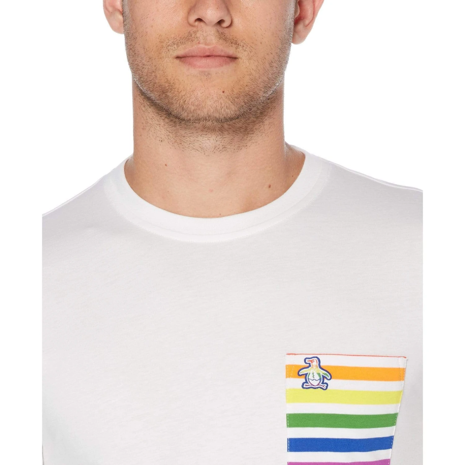 Original Penguin Pride Rainbow Stripe Pocket T-Shirt - Image 3