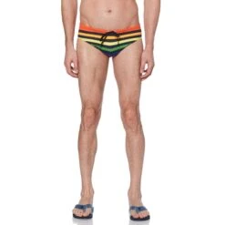 Original Penguin Pride Rainbow Stripe Swim Brief